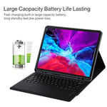 T129 Abnehmbare Bluetooth schwarze Tastatur Mikrofaser-Leder-Tablet-Hülle für iPad Pro 12,9 Zoll (2020), mit Halter, schwarze Tastatur