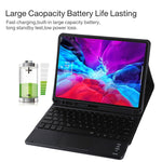 TG11BCS Abnehmbares Bluetooth Schwarzes Tastatur-Mikrofaser-Leder-Tablet-Case für iPad Pro 11 Zoll (2020), mit Hintergrundbeleuchtung & Touchpad & Stifthalter & Halter, Schwarze Tastatur