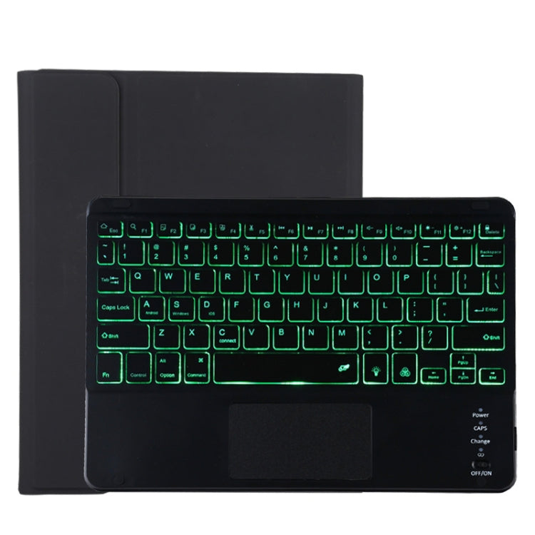 TG11BCS Abnehmbares Bluetooth Schwarzes Tastatur-Mikrofaser-Leder-Tablet-Case für iPad Pro 11 Zoll (2020), mit Hintergrundbeleuchtung & Touchpad & Stifthalter & Halter, Schwarze Tastatur
