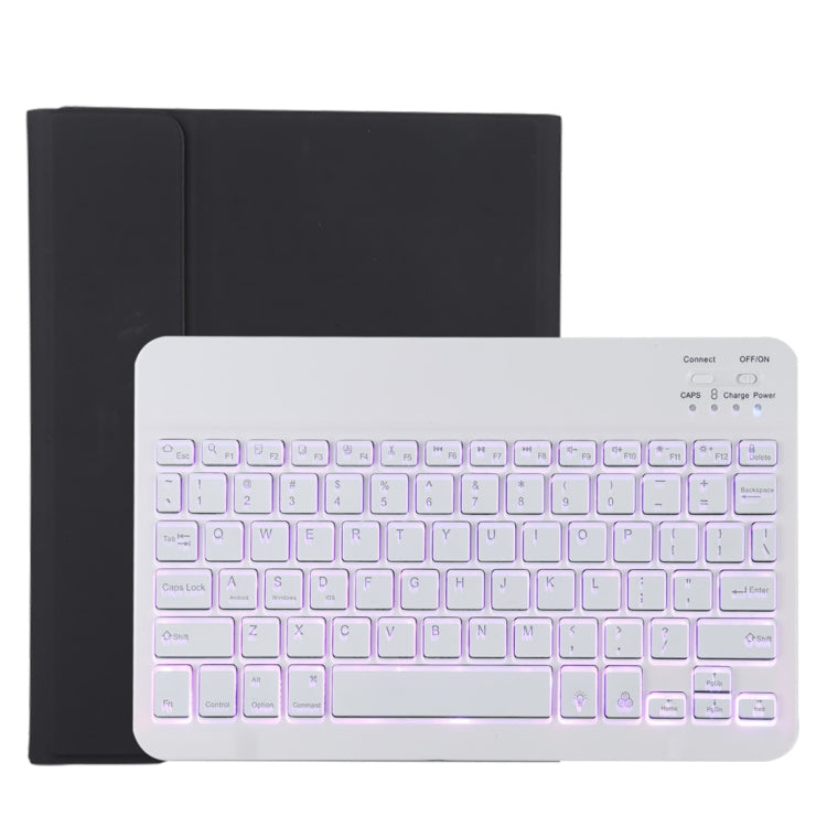 TG11BS Abnehmbare Bluetooth weiße Tastatur Mikrofaser Leder Tablet-Hülle für iPad Pro 11 Zoll (2020), mit Hintergrundbeleuchtung & Stifthalter & Halter, weiße Tastatur