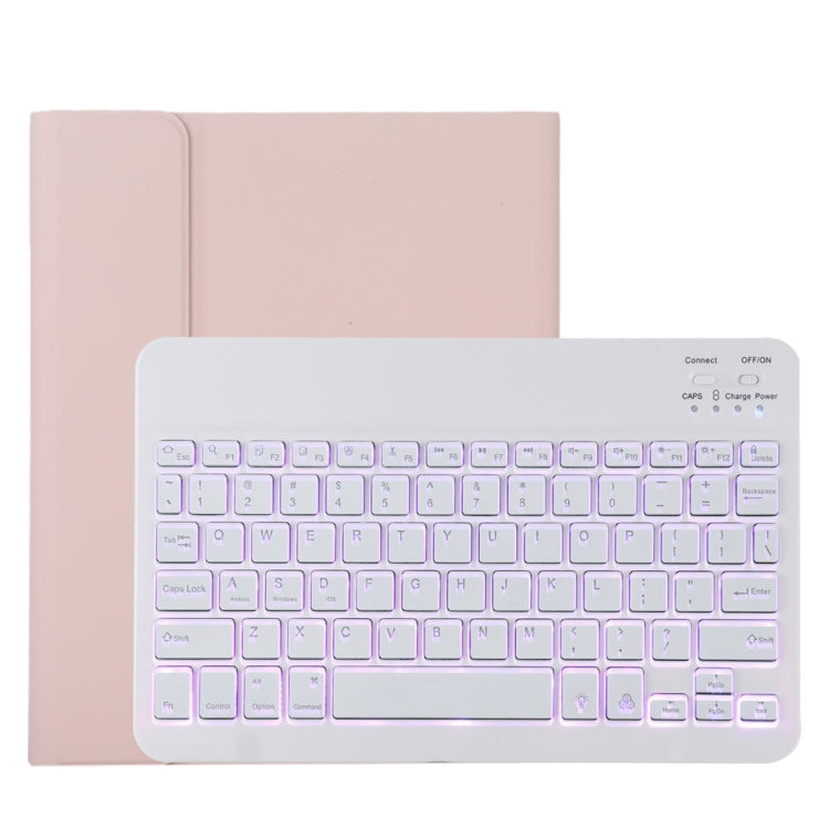TG11BS Abnehmbare Bluetooth weiße Tastatur Mikrofaser Leder Tablet-Hülle für iPad Pro 11 Zoll (2020), mit Hintergrundbeleuchtung & Stifthalter & Halter, weiße Tastatur