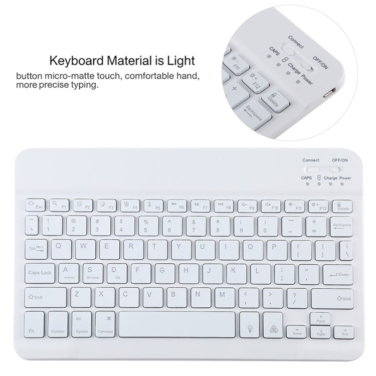 TG11BS Abnehmbare Bluetooth weiße Tastatur Mikrofaser Leder Tablet-Hülle für iPad Pro 11 Zoll (2020), mit Hintergrundbeleuchtung & Stifthalter & Halter, weiße Tastatur
