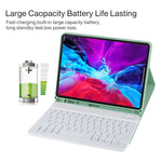 TG11BS Abnehmbare Bluetooth weiße Tastatur Mikrofaser Leder Tablet-Hülle für iPad Pro 11 Zoll (2020), mit Hintergrundbeleuchtung & Stifthalter & Halter, weiße Tastatur