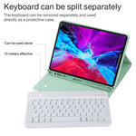 TG11BS Abnehmbare Bluetooth weiße Tastatur Mikrofaser Leder Tablet-Hülle für iPad Pro 11 Zoll (2020), mit Hintergrundbeleuchtung & Stifthalter & Halter, weiße Tastatur