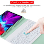 TG11BS Abnehmbare Bluetooth weiße Tastatur Mikrofaser Leder Tablet-Hülle für iPad Pro 11 Zoll (2020), mit Hintergrundbeleuchtung & Stifthalter & Halter, weiße Tastatur