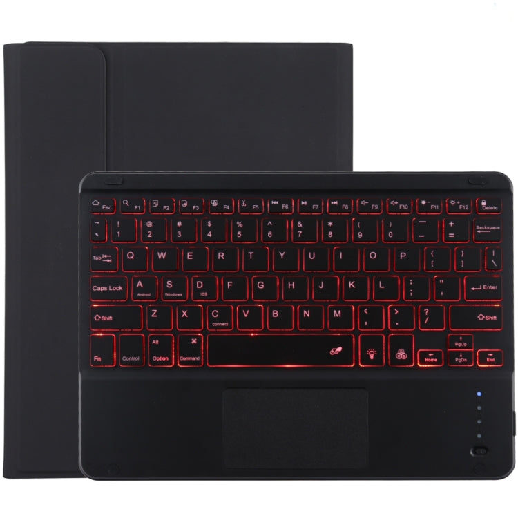 TG-102BCS Abnehmbare Bluetooth schwarze Tastatur + Mikrofaser Leder Tablet-Hülle für iPad 10.2 Zoll / iPad Air (2019), mit Touchpad & Hintergrundbeleuchtung & Stifthalter & Halter, schwarze Tastatur