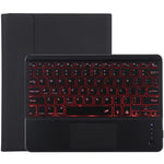 TG-102BCS Abnehmbare Bluetooth schwarze Tastatur + Mikrofaser Leder Tablet-Hülle für iPad 10.2 Zoll / iPad Air (2019), mit Touchpad & Hintergrundbeleuchtung & Stifthalter & Halter, schwarze Tastatur