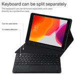 TG-102BCS Abnehmbare Bluetooth schwarze Tastatur + Mikrofaser Leder Tablet-Hülle für iPad 10.2 Zoll / iPad Air (2019), mit Touchpad & Hintergrundbeleuchtung & Stifthalter & Halter, schwarze Tastatur