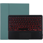 TG-102BCS Abnehmbare Bluetooth schwarze Tastatur + Mikrofaser Leder Tablet-Hülle für iPad 10.2 Zoll / iPad Air (2019), mit Touchpad & Hintergrundbeleuchtung & Stifthalter & Halter, schwarze Tastatur