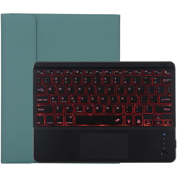 TG-102BCS Abnehmbare Bluetooth schwarze Tastatur + Mikrofaser Leder Tablet-Hülle für iPad 10.2 Zoll / iPad Air (2019), mit Touchpad & Hintergrundbeleuchtung & Stifthalter & Halter, schwarze Tastatur