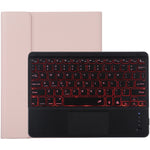 TG-102BCS Abnehmbare Bluetooth schwarze Tastatur + Mikrofaser Leder Tablet-Hülle für iPad 10.2 Zoll / iPad Air (2019), mit Touchpad & Hintergrundbeleuchtung & Stifthalter & Halter, schwarze Tastatur