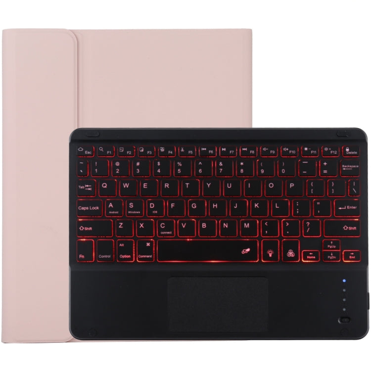 TG-102BCS Abnehmbare Bluetooth schwarze Tastatur + Mikrofaser Leder Tablet-Hülle für iPad 10.2 Zoll / iPad Air (2019), mit Touchpad & Hintergrundbeleuchtung & Stifthalter & Halter, schwarze Tastatur