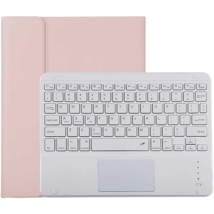 TG-102BC Abnehmbare Bluetooth Weiße Tastatur + Mikrofaser-Leder-Tablet-Case für iPad 10,2 Zoll / iPad Air (2019), mit Touchpad & Stifthalter & Halter, Weiße Tastatur