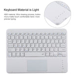 TG-102BC Abnehmbare Bluetooth Weiße Tastatur + Mikrofaser-Leder-Tablet-Case für iPad 10,2 Zoll / iPad Air (2019), mit Touchpad & Stifthalter & Halter, Weiße Tastatur