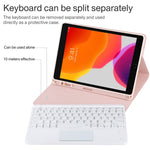 TG-102BC Abnehmbare Bluetooth Weiße Tastatur + Mikrofaser-Leder-Tablet-Case für iPad 10,2 Zoll / iPad Air (2019), mit Touchpad & Stifthalter & Halter, Weiße Tastatur