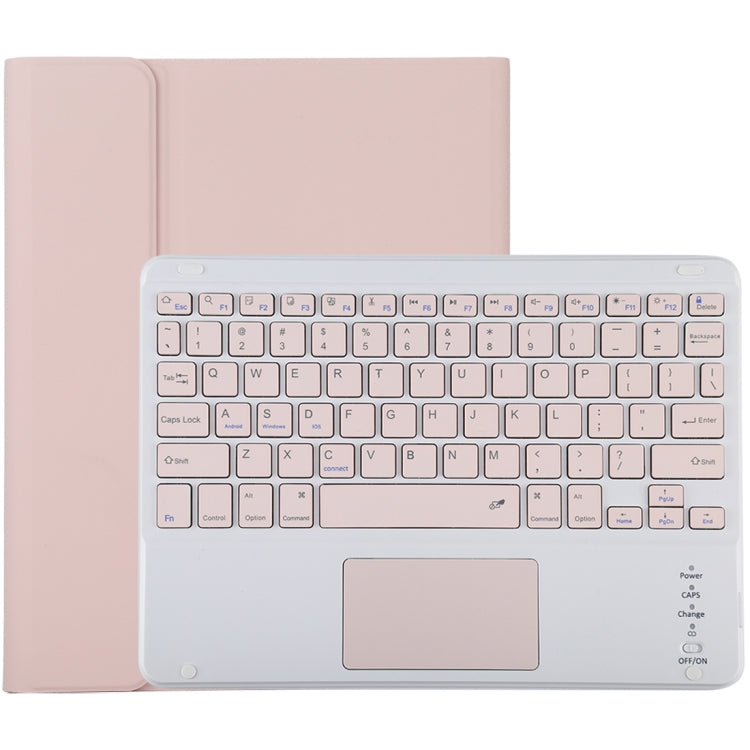 TG-102BC Abnehmbares Bluetooth Pinkes Keyboard + Mikrofaser-Leder-Tablet-Hülle für iPad 10,2 Zoll / iPad Air (2019), mit Touchpad & Stiftschacht & Halter, Pinkes Keyboard