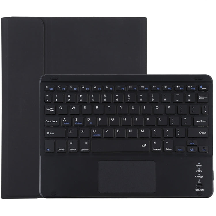 TG109BC Abnehmbare Bluetooth Schwarze Tastatur + Mikrofaser Leder Tablet-Hülle für iPad Air 2020, mit Touchpad & Stifthalter & Halter, TG109BC