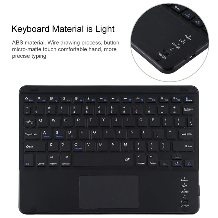 TG109BC Abnehmbare Bluetooth Schwarze Tastatur + Mikrofaser Leder Tablet-Hülle für iPad Air 2020, mit Touchpad & Stifthalter & Halter, TG109BC