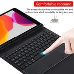 TG109BC Abnehmbare Bluetooth Schwarze Tastatur + Mikrofaser Leder Tablet-Hülle für iPad Air 2020, mit Touchpad & Stifthalter & Halter, TG109BC