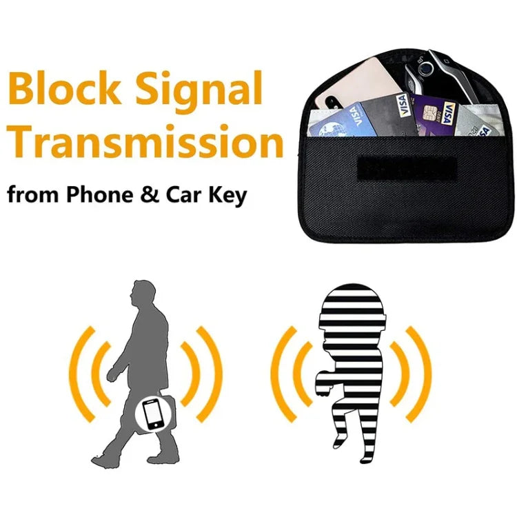 Universelle Schutzhülle aus Oxford-Gewebe mit Signalblocker für Mobiltelefone bis 5,8 Zoll, Größen: 20 x 10 cm, erhältlich in Schwarz, Rosa und Khaki.