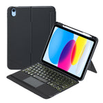 T10-AS Für iPad 11 2025 / iPad 10. Generation 10.9 2022 Touch-Hintergrundbeleuchtung Split-Typ Bluetooth Tastatur Lederhülle, T10-A