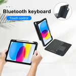 T10-AS Für iPad 11 2025 / iPad 10. Generation 10.9 2022 Touch-Hintergrundbeleuchtung Split-Typ Bluetooth Tastatur Lederhülle, T10-A
