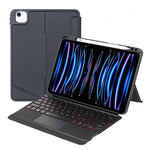 T11-AS Für iPad Air 11 2025 / Air 5 / 4 10.9 / Pro 11 2022&2021&2020&2018 Touch-Hintergrundbeleuchtung Split-Typ Bluetooth Tastatur Lederhülle, T11-AS