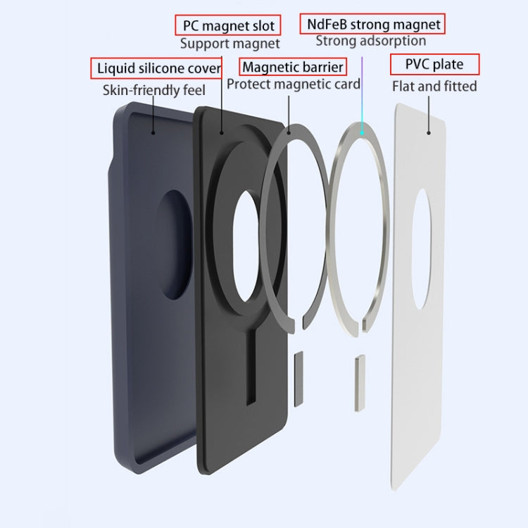 Für iPhone 13 Serie / iPhone 12 Serie Silikon Brieftaschenetui Kartenetui Anti-Entmagnetisierungs Kartenhalter Magsafing Magnetaufkleber