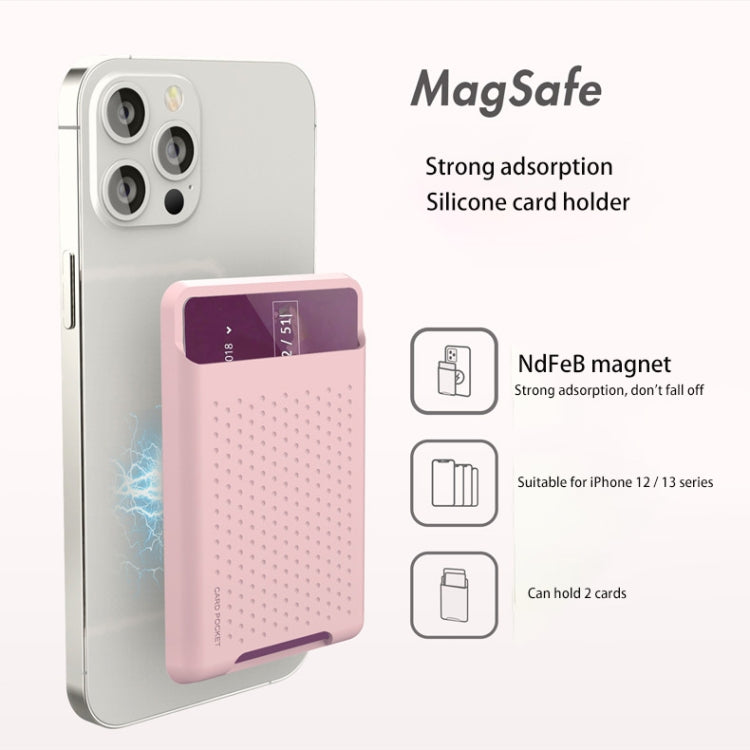 Für iPhone 13 Serie / iPhone 12 Serie Silikon Brieftaschenetui Kartenetui Anti-Entmagnetisierungs Kartenhalter Magsafing Magnetaufkleber