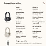 ROCK Space O2 HiFi Bluetooth 5.0 Kabelloses Headset mit Mikrofon, unterstützt TF-Karte, Space O2