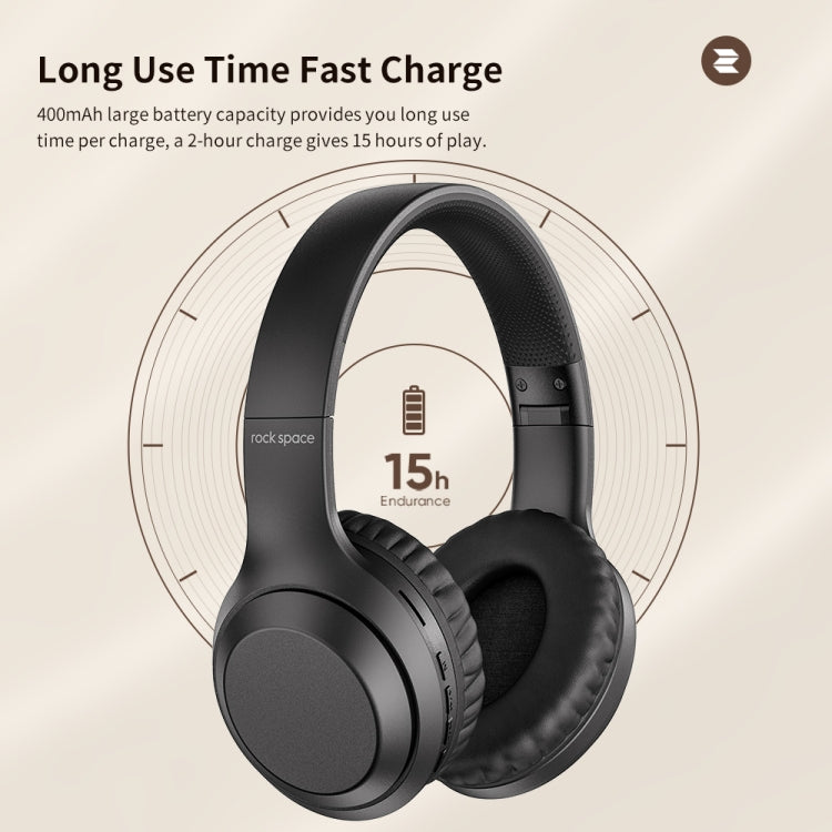 ROCK Space O2 HiFi Bluetooth 5.0 Kabelloses Headset mit Mikrofon, unterstützt TF-Karte, Space O2