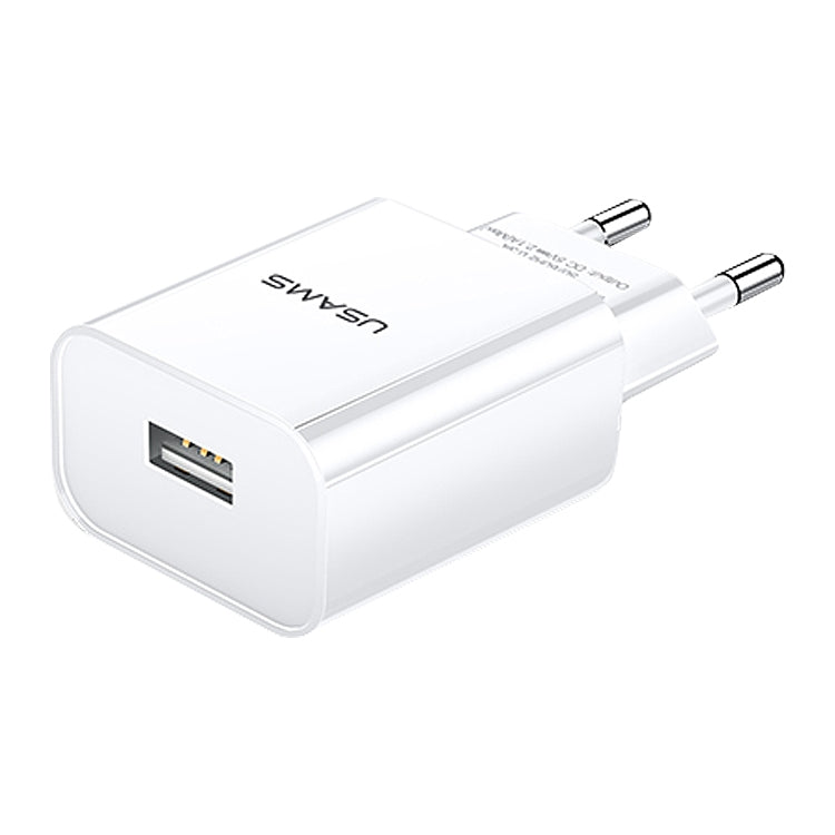 USAMS US-CC075 T18 2.1A Single USB Reiseladegerät, EU Stecker, EU Stecker