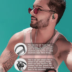 258 Kabelloser Bluetooth-Ohrhörer mit Ohrbügel, Ladebox & Digitalanzeige, unterstützt Touch & HD-Anruf & Sprachassistent & NFC, MD03 Schwarz, 258 Weiß