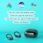 258 Kabelloser Bluetooth-Ohrhörer mit Ohrbügel, Ladebox & Digitalanzeige, unterstützt Touch & HD-Anruf & Sprachassistent & NFC, MD03 Schwarz, 258 Weiß