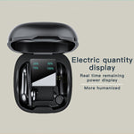 258 Kabelloser Bluetooth-Ohrhörer mit Ohrbügel, Ladebox & Digitalanzeige, unterstützt Touch & HD-Anruf & Sprachassistent & NFC, MD03 Schwarz, 258 Weiß