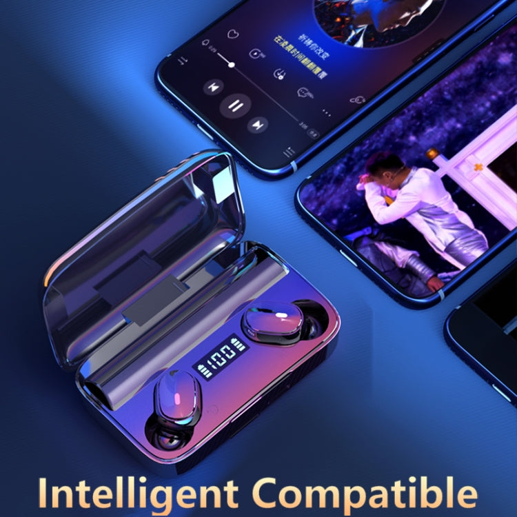 A9 TWS CVC8.0 und DSP Duale Geräuschunterdrückung Bluetooth-Ohrhörer mit magnetischer Ladebox & LED-Digitalanzeige, unterstützt Touch & HD-Anruf & Siri & Powerbank, A9