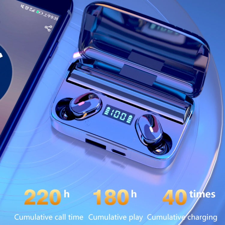 A9 TWS CVC8.0 und DSP Duale Geräuschunterdrückung Bluetooth-Ohrhörer mit magnetischer Ladebox & LED-Digitalanzeige, unterstützt Touch & HD-Anruf & Siri & Powerbank, A9