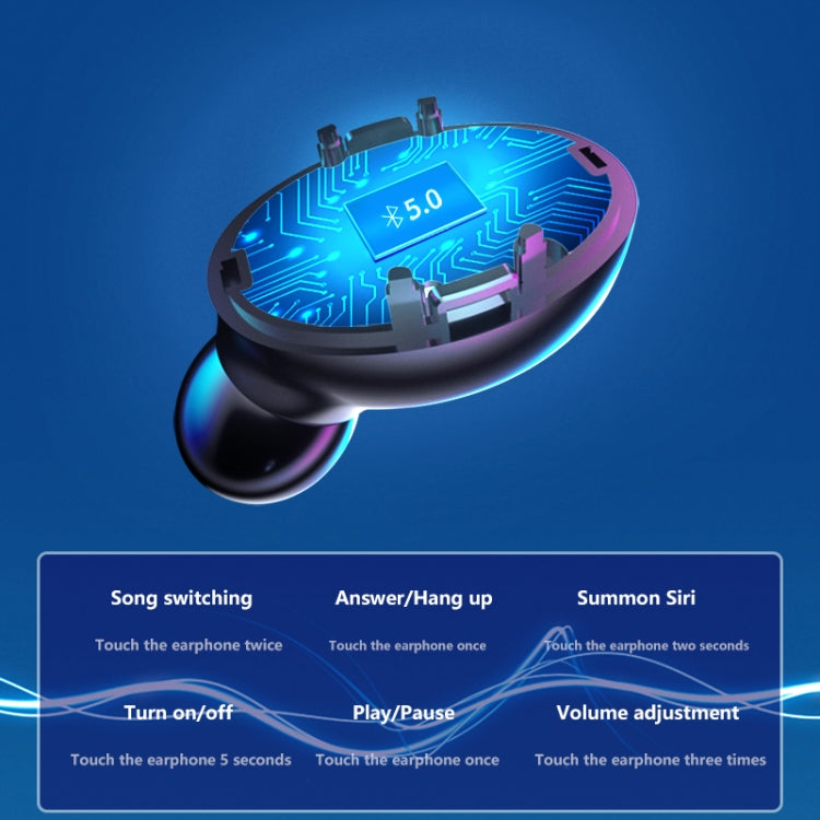 A9 TWS CVC8.0 und DSP Duale Geräuschunterdrückung Bluetooth-Ohrhörer mit magnetischer Ladebox & LED-Digitalanzeige, unterstützt Touch & HD-Anruf & Siri & Powerbank, A9