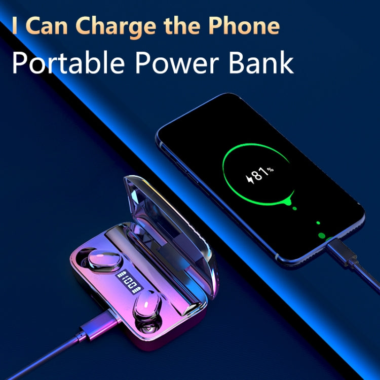 A9 TWS CVC8.0 und DSP Duale Geräuschunterdrückung Bluetooth-Ohrhörer mit magnetischer Ladebox & LED-Digitalanzeige, unterstützt Touch & HD-Anruf & Siri & Powerbank, A9