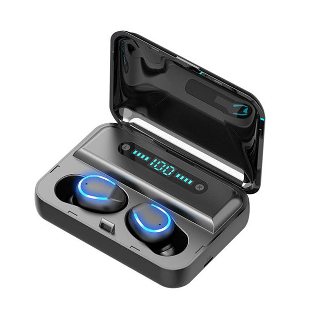 F9-5 Intelligente Geräuschunterdrückung Touch Bluetooth Kopfhörer mit Ladebox, unterstützt Dreifach-LED-Leistungsanzeige & HD-Anruf & Powerbank & Siri, F9-5 Schwarz, F9-5 Weiß