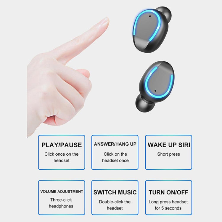 F9-6 TWS CVC8.0 Geräuschunterdrückung Touch Bluetooth-Ohrhörer mit herausziehbarer zylindrischer Ladebox, unterstützt LED-Stromanzeige & Anruf & Siri, F9-6