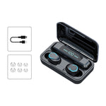 F9-9 TWS CVC8.0 Bluetooth-Kopfhörer mit Geräuschunterdrückung und Ladebox, unterstützt Touch-Beleuchtungseffekt & Drei-Bildschirm-LED-Leistungsanzeige & Powerbank & Handyhalter & HD-Anruf & Sprachassistent, F9-9 Schwarz
