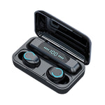 F9-9 TWS CVC8.0 Bluetooth-Kopfhörer mit Geräuschunterdrückung und Ladebox, unterstützt Touch-Beleuchtungseffekt & Drei-Bildschirm-LED-Leistungsanzeige & Powerbank & Handyhalter & HD-Anruf & Sprachassistent, F9-9 Schwarz