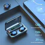 F9-9 TWS CVC8.0 Bluetooth-Kopfhörer mit Geräuschunterdrückung und Ladebox, unterstützt Touch-Beleuchtungseffekt & Drei-Bildschirm-LED-Leistungsanzeige & Powerbank & Handyhalter & HD-Anruf & Sprachassistent, F9-9 Schwarz