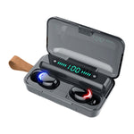 F9-5C Vier-Balken-Atemlicht + Digitalanzeige Geräuschreduzierende Bluetooth-Ohrhörer mit Handschlaufe, F9-5C Vier-Balken-Licht mit Schlaufe Schwarz, F9-5C Vier-Balken-Licht mit Schlaufe Weiß