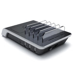 UD09 4 USB-Anschlüsse Qi Standard Kabelloses Ladegerät Telefon Desktop-Ständer Halter, UK-Stecker, UK-Stecker