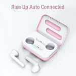X26 TWS Bluetooth 5.0 kabelloser Bluetooth-Kopfhörer mit Touch-Funktion und magnetischer Ladebox, unterstützt Sprachassistent und Anrufe, Pink, Blau, Weiß