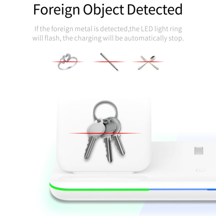 Z5 QI vertikales magnetisches kabelloses Ladegerät für Mobiltelefone, Apple Watches und AirPods / Xiaomi Redmi AirDots, mit Touch-Ringlicht, Z5