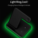 Z5 QI vertikales magnetisches kabelloses Ladegerät für Mobiltelefone, Apple Watches und AirPods / Xiaomi Redmi AirDots, mit Touch-Ringlicht, Z5