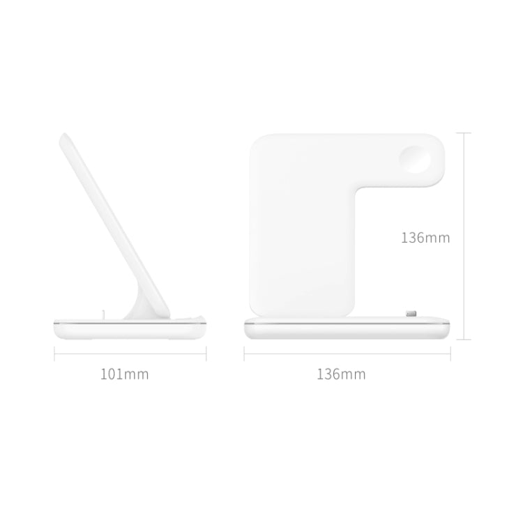 Z5 QI vertikales magnetisches kabelloses Ladegerät für Mobiltelefone, Apple Watches und AirPods / Xiaomi Redmi AirDots, mit Touch-Ringlicht, Z5